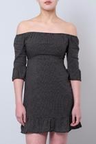  Micro-dot Ruffle Dress