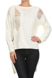  Drop-stitch Hi-low Sweater