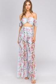  Cold-shoulder Floral Jumpsuit