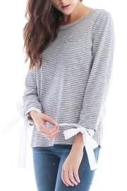  Striped Tie Sleeve Top