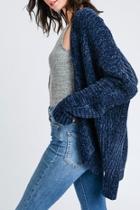  Navy Chenille Cardigan