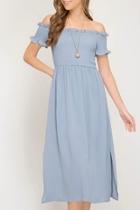  Woven Midi Dress