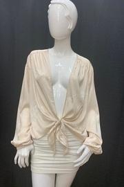  Floral Embroidered Wrap-top