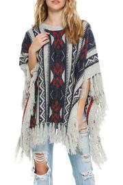  Blue Aztec Fringe Poncho