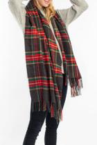  Cashmere Blended Plaid Scarf