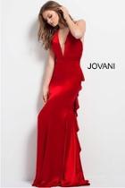  Red Satin Gown