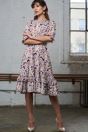  Butterfly Ruffled Crepe Dress