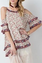  Floral Cold-shoulder Tunic