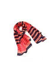  Navy And Coral Scarf