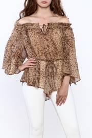  Snake Print Chiffon Top