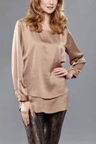  Mocha Satin Blouse