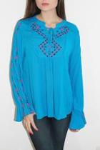  Embroidered Detail Top