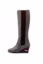  Black White Leather Boots