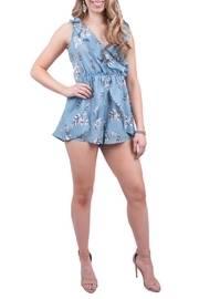  Blue Ruffled Romper