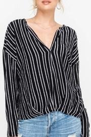  B & W Surplice Blouse