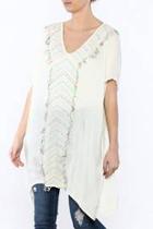  Ombre Pompom Tunic Top