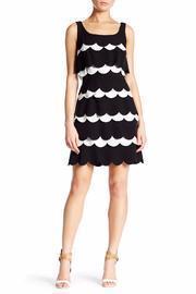  Scalloped Crepe Sheath Dress
