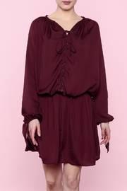  Burgundy Lace-up Dress