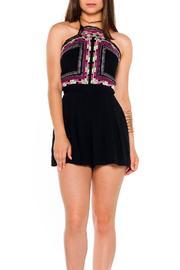  Embroidered Halter Romper