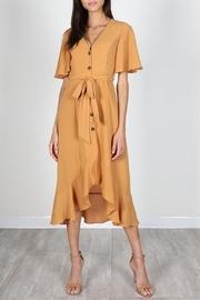  Mustard Button-down Midi-dress
