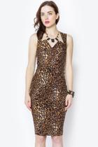  Leopard Print Midi Dress