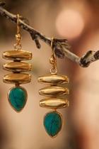  Gold-turquoise Earrings