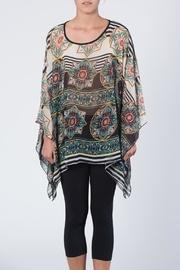  Multicolored Print Tunic Top