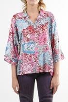  Print Button-down Top