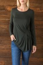  Asymmetrical Olive Top