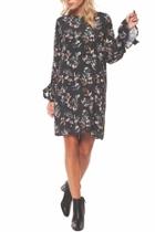  Crewneck Tie-cuffs Dress