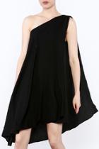  Black One Shoulder Dress