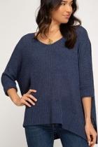  High-low Slouchy Knit Sweater