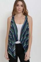  Stripe Print Vest