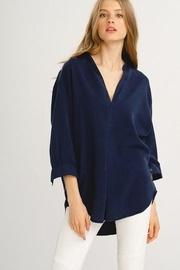  Navy Woven Top