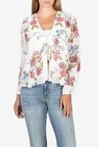  Kut From The Kloth Becca Floral Tassel Tie Blouse