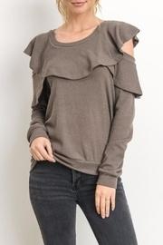  Mocha Ruffle Top