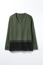 V-neck Green Top