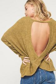  Waffle Knit Open Back Sweater