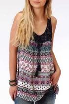  Lace Crepe Tank