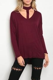  Burgundy T-strap Top