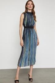  Pleated Midi High Neck Dress