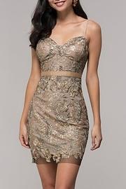  Gold Embroidered-mesh Party-dress