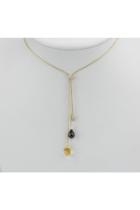  Garnet, Citrine And Diamond Lariat Drop Necklace 14k Yellow Gold 17 Chain November January Birthstone
