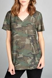  Camo V-neck Top