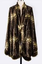  Leopard Print Fur-shawl