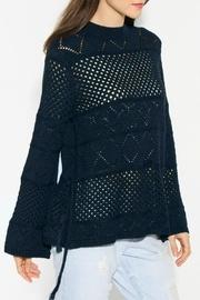  Navy Crochet Sweater