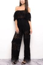  Off-shoulder Lace Jumpsuit