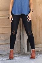  Lace Insert Jeans