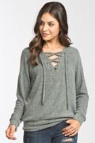  Lace-up Pullover Sweater