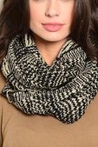  Taupe & Black Neck Warmer Scarf